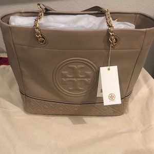 Tory Burch Fleming Tote Taupe